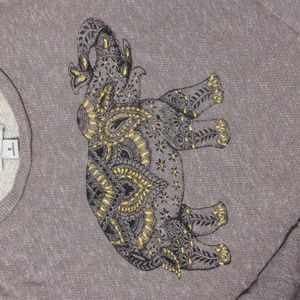 Lucky Lotus sweatshirt/sweater with elephant Small